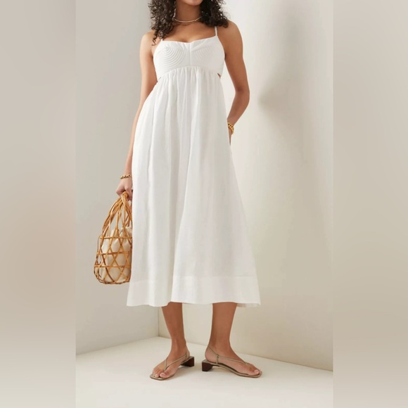 NWT Zimmerman Rosa Cutout Linen Midi Dress, Size US 4 - Picture 4 of 10
